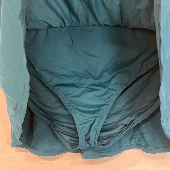 NWT Anne Cole | Plus Size Deep Sea Blue Banded Swim Skirt 16W - Picture 8 of 9